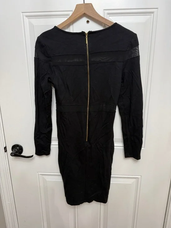 Nicki Minaj Black Long Sleeve Sheath Dress with Mesh Panels - Picture 3 of 3